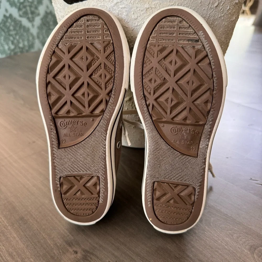 Converse All Star kids low top gray sneakers shoes size 12